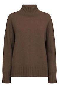 Aima Cashmere Highneck Knit Sharkskin