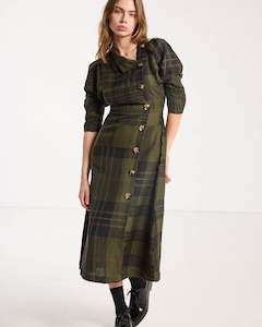 Salasaiw25sale: Beloved Button Dress Forest Green Check