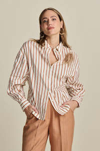 Blouse Striped Poplin White