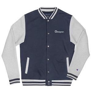 apparel: Designer X Champion Embroidered Bomber Jacket