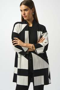 Joseph Ribkoff Colour Block Knit Jacket / 253901