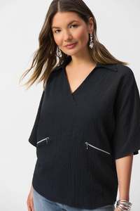 Joseph Ribkoff Seersucker Boxy Top / 251165