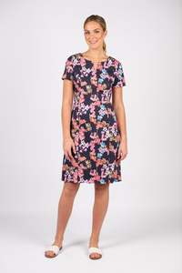 Vassalli Printed Lightweight Fitted Dress / 6092LW
