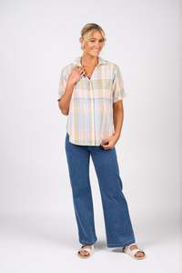 Vassalli Drop Shoulder Shirt with Rounded Hem / 4463 (2 Colours)