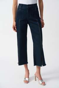 Jeans: Joseph Ribkoff Culotte Jean With Embellished Seam / 241903S25