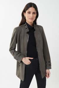 Joseph Ribkoff Faux Leather Jacket / 213948R