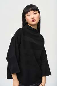 Sweaters: Joseph Ribkoff Mock Neck Boxy Sweater Top / 243953