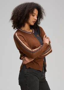 Zaket & Plover Stripe Spot Zip Up Cardi / ZP8135 (2 Colours)