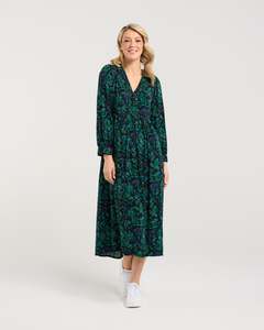 Blackstone Julia Gathered V-Neck Dress / BWD252-2