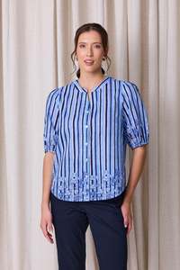 Newport Shore Stripe Blouse / NP30753