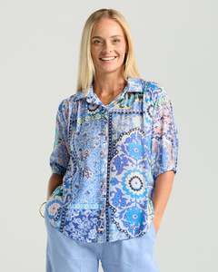Tops: Blackstone Darrell Gathered Waist Top / BSD332 (2 Colours)
