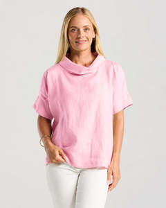 Tops: Blackstone Claire Roll Neck Linen Top / BSY345 (4 Colours)