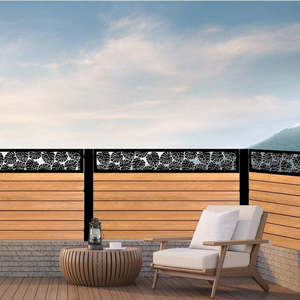 Balustrades Low Deck Fences: Laser Cut Fence Runner -  Monstera Collage