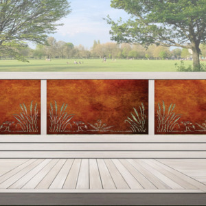 Balustrades Low Deck Fences: Toe Toe With Pukeko - Kiwi Bush Collection of Balustrades ( 1735 x 1100 mm )