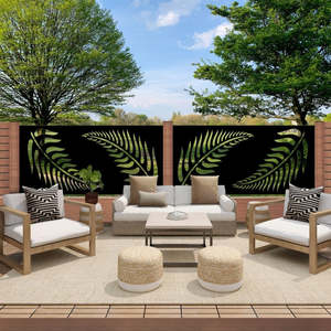 Balustrades Low Deck Fences: Fern Serenity - Decorative Laser Cut Balustrade Panel ( 1735 x 1100 mm)