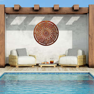 Powder Coated Metal Wall Art: Rhythm of Lines - Mandala Laser cut wall Art