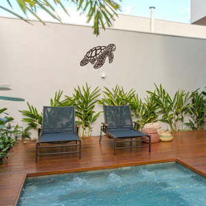 Powder Coated Metal Wall Art: Turtle Tide- Laser Cut Metal Wall Decoration