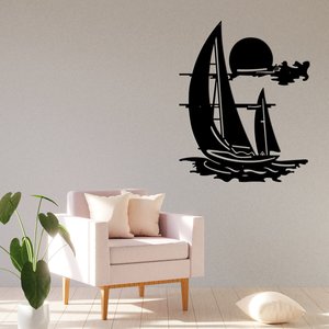 Powder Coated Metal Wall Art: The Boat- Laser Wall Art ** Clearance **