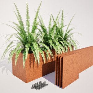 Slimline Kitset Corten Steel Planter Boxes – 400 mm High & 400 mm Wide