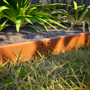 200 mm TerraEdge Rigid Corten Steel Garden Edging