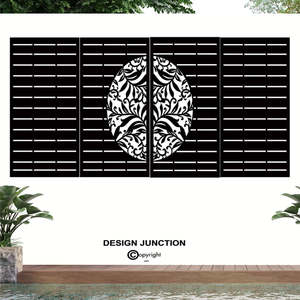 Combination Fence Panels  - Half Fern with Straight lines