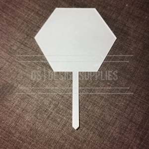 Acrylic - 4 Inch Hexagon Cake Topper - 7 colours