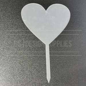 Acrylic Blank Cake Topper: Acrylic - 4 Inch Heart Cake Topper - 7 Colours