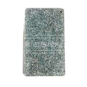 Acrylic Blanks Glitter: Acrylic - 3 Inch Rectangle Silver Glitter