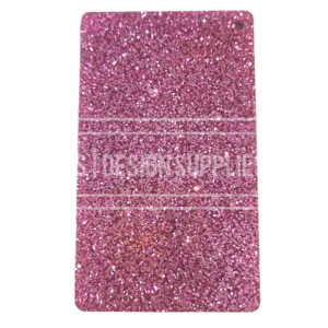 Acrylic - 3 Inch Rectangle Pink Glitter