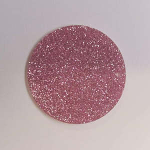 Acrylic Blanks Glitter: Acrylic - 2.5 inch Circle Pink Glitter
