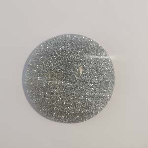 Acrylic - 2.5 inch Circle Silver Glitter