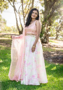 Tye Died Pink lehenga