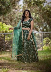 Green Glam Lehenga