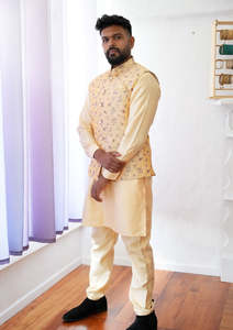 Mens Rentals: Haldi Yellow Vest Suit
