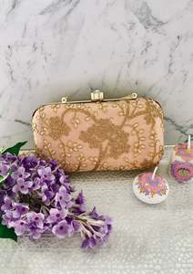 Bags: Peach Embroid Bag