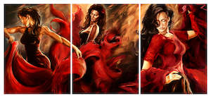Large Canvas Triptychs: Valentina - Canvas Triptych Print