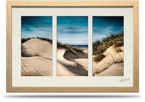 Canvas Prints Nz: Sanddune Shadows - 24"x36" Framed Canvas Triptych