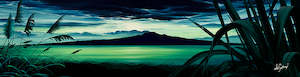 Moonlit Rangitoto - 12"x48" Canvas Print