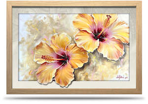 24x36 Framed Canvas Prints Horizontal: Hibiscus Two - 24"x36" Framed Canvas Print