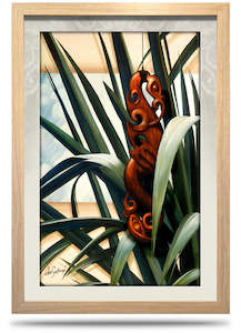 24x36 Framed Canvas Prints Vertical: Riverstone Flax - 24"x36" Framed Canvas Print