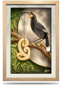 24x36 Framed Canvas Prints Vertical: Te Huia - 24"x36" Framed Canvas Print