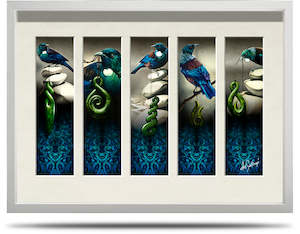 Specials: 5 Tuis - A2 Framed Canvas Print