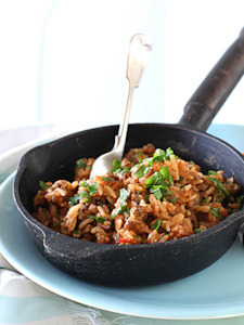 Dinner: Spicy Beef, Beans and Rice