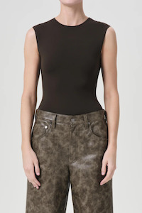 Agolde: Aura Sleeveless Bodysuit Dark Olive