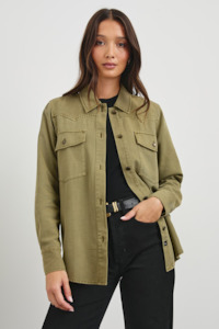 Rails: August Button Up Jacket Military