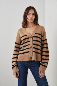 Rails: Geneva Cardigan Camel Black Stripe