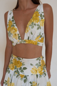 Caitlin Crisp: Cabo Crop Yellow Liberty Floral