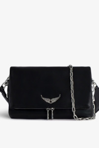 Bags: Rocky Grained Leather Bag Noir