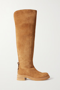 Boots: Bonni Suede Knee Boots Tobacco
