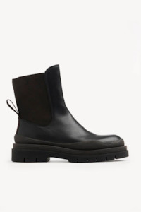 Boots: Alli Leather Chelsea Boots Black/ Dark Brown